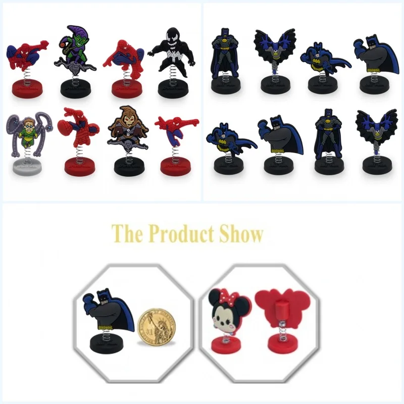 

8pieces Batman Spider Man Hero Cartoon Mini PVC Standing Dolls Accessories Home Ornaments Car Spring Toys Kid Gift Party Favors