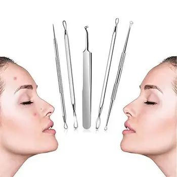 

5Pcs Blackhead Acne Blemish Pimple Comedon Remover Extractor Tweezers Tool Kit