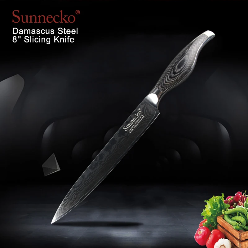SUNNECKO 3 шт. Кухня Набор ножей шеф повара нож для очистки овощей Ножи из дамасской