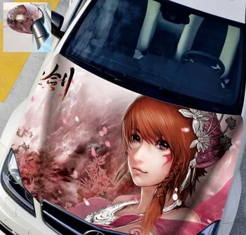 

Game 120*150 cm Car Engine Hood Sticker Pretty&Flower Styling Head Roof Decal Decor Carbon Vinyl Waterproof Beauty