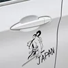 YJZT 13.1*14.1CM couvrant le corps Cool mode japon samouraï guerrier soldat autocollant de voiture noir/argent vinyle C21-0038 ► Photo 3/6