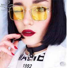 Новые солнцезащитные очки с квадратными линзами с модные женские туфли солнцезащитные очки Винтаж простой ретро Брендовая Дизайнерская обувь Цвет, зеркальные линзы, солнцезащитные очки в металлической оправе