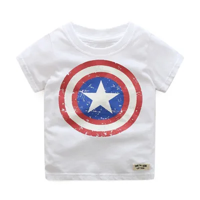 Футболка для маленьких мальчиков; детская одежда; летние детские топы с вышивкой; футболки из хлопка; футболка; enfant garcon - Цвет: DZ white boy tshirt
