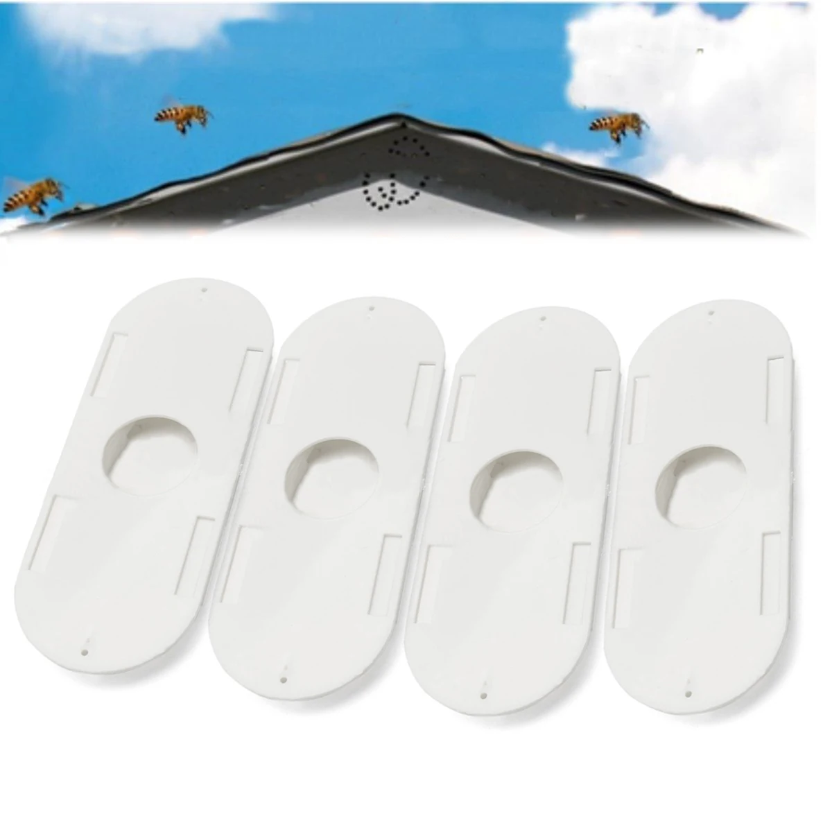 

4Pcs/Set Plastic White Beekeepers Porter Bee Escapes Useful Beekeeper Tools Beehive Nest Door Insect Beekeeping Equipment