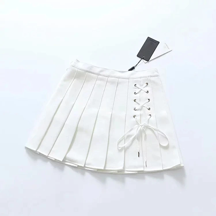 Женская плиссированная теннисная юбка-шорты с боковой шнуровкой детали элегантный дизайн мини-юбка