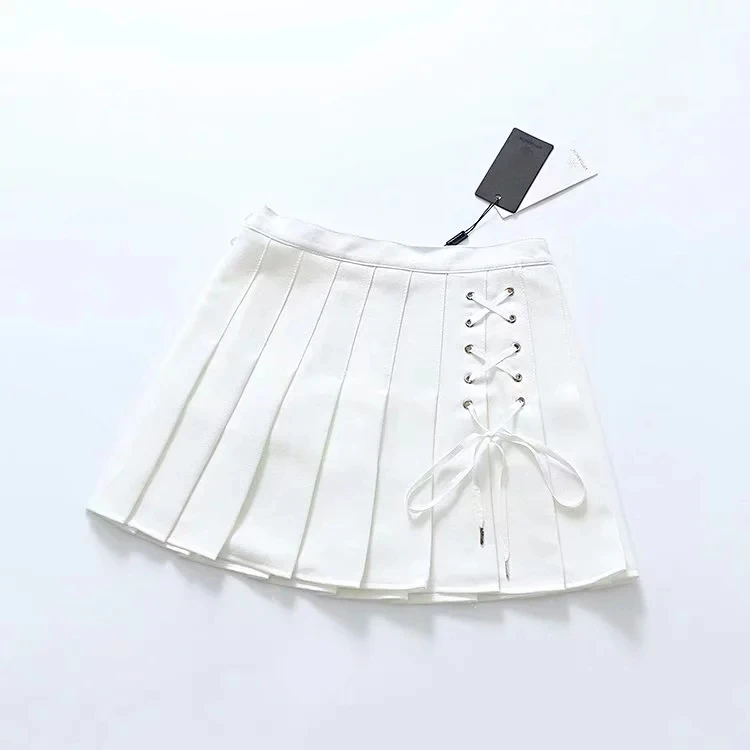 Tênis com o Lado Rendas até Detalhes Mulheres Plissado Skort Estilo Preppy Mini Saia 8 Moda Feminina