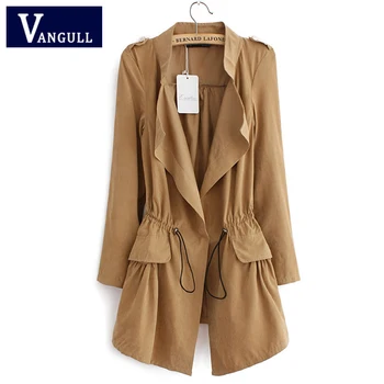 

2019 Summer Fashion Design Brand Classic European Style Woman Long Trench Covered Button slim Waist Loose Women Thin Trench Coat