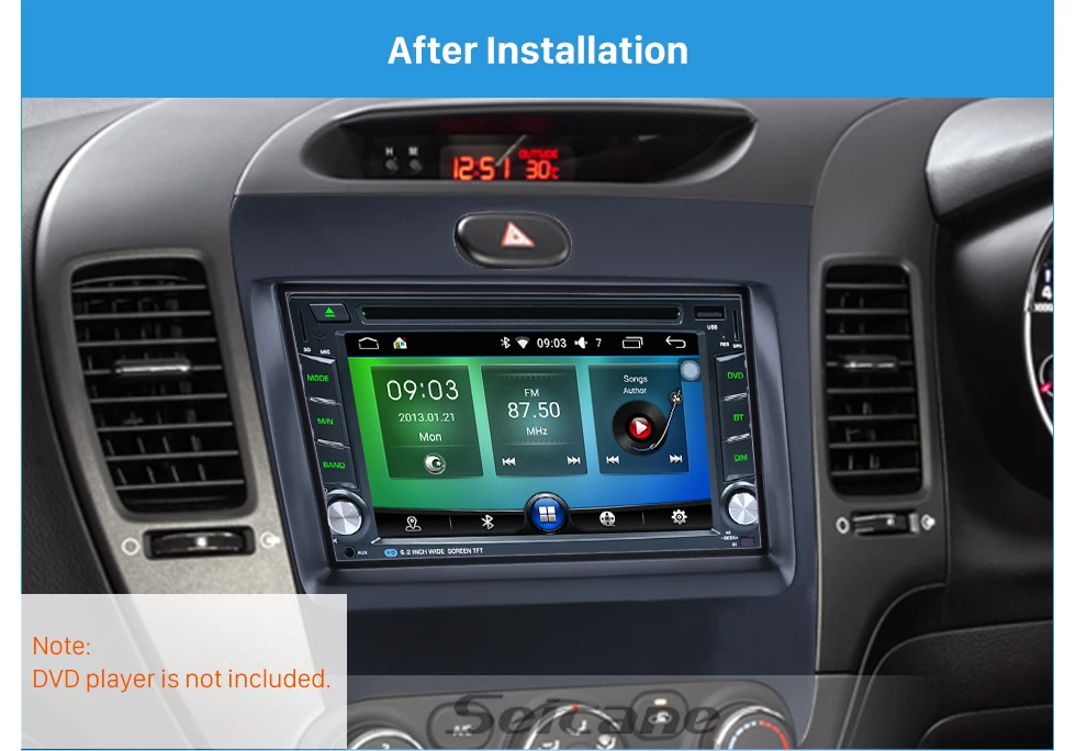Seicane Newest 2Din 2013 KIA K3 Forte Shuma Right Hand Drive Car Radio Fascia Audio Frame Fitting Adaptor Dash CD Face Plate 