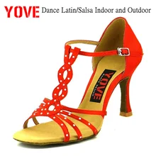 YOVE стиль LD-3021-1 танцевальная обувь Бачата/Сальса крытый и открытый Женская танцевальная обувь