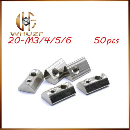 

t slot 50pcs Thread M3 M4 M5 M6 T Spring nut Half Round Elasticity Slot Nuts Groove 6 for 2020 Series Aluminum Profile