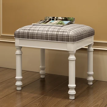 

Ai Shengyi American Solid Wood Dressing Stool Dressing Table Chair Modern Minimalist Stool Princess Stool European Makeup Stool