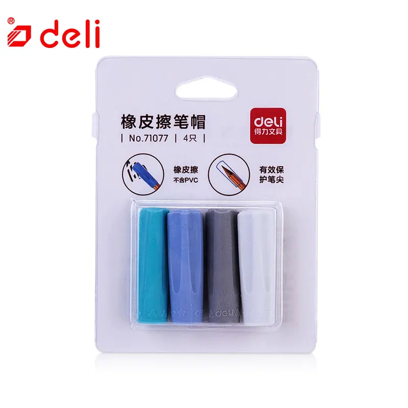 

Deli 4pcs/box pencil cap cute kawaii pencil protection cap pencil extender pen topper stationery school & office supplies