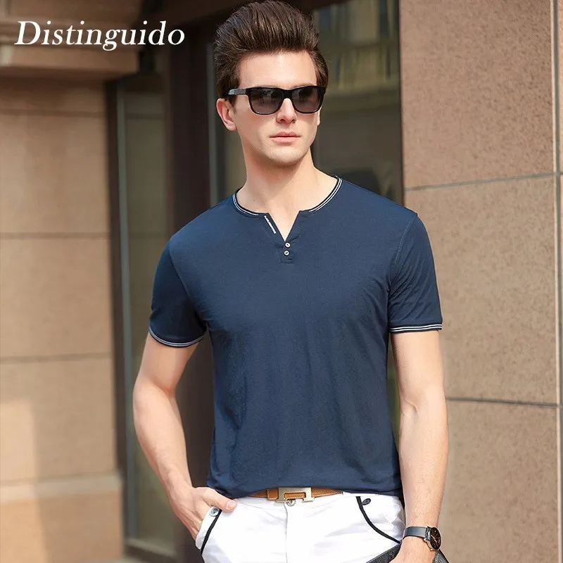 2018 Spring Summer Henry Collar Solid Color Men's Smart