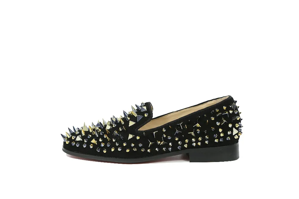 gold spiked louboutins mens