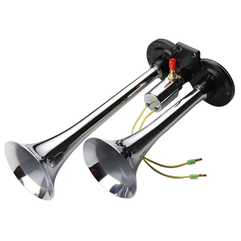 New 24V 128DB Electric Air Horn Super Loud Dual Trumpet Air Horn