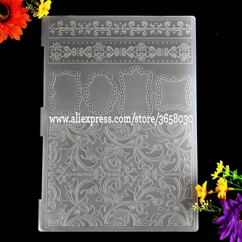 

A4 Size Leaves Frame Plastic Embossing Folder For Scrapbook DIY Album Card Tool Plastic Template 29.7x21cm 8070513