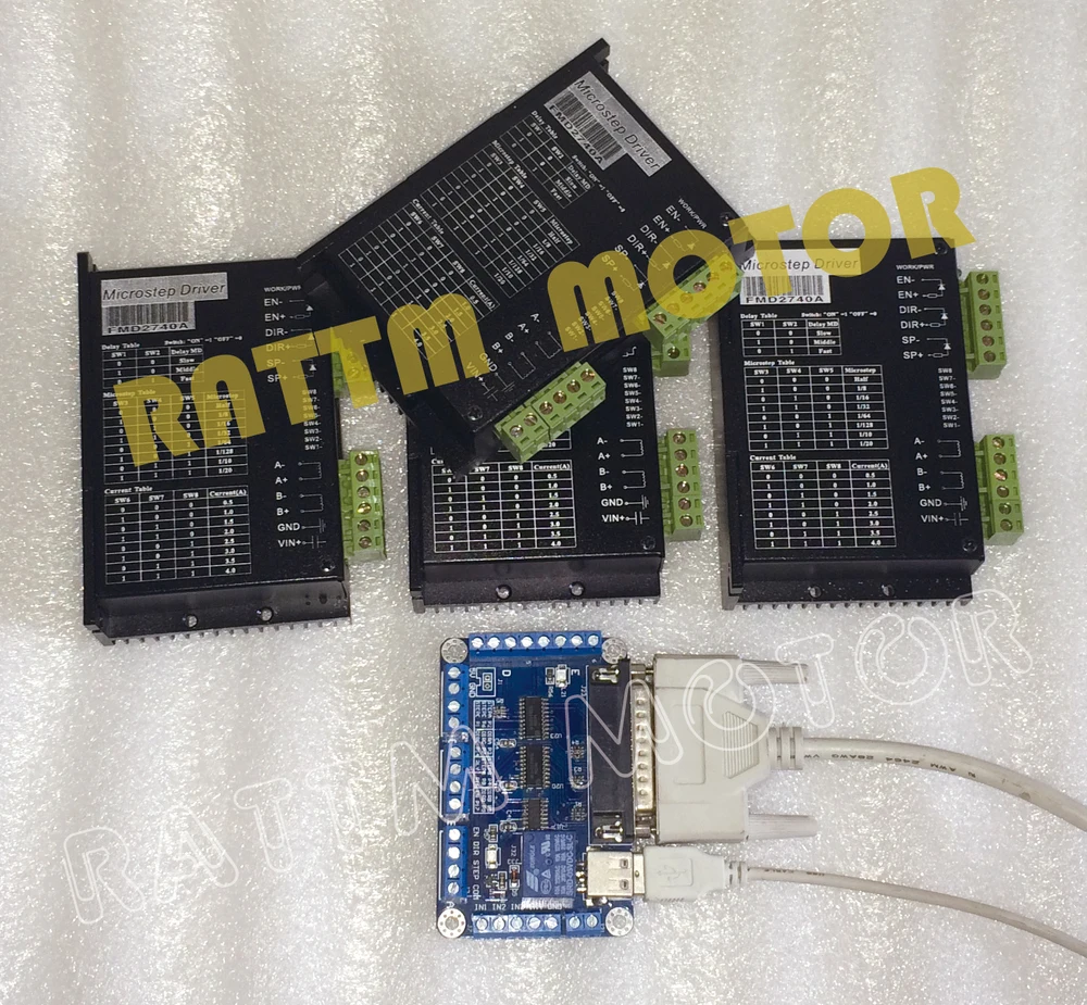 

4 Axis controller kit, Stepper motor driver FMD2740A 50V/ 4A /128 microstep & 5Axis CNC breakout board V5 type
