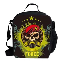 Популярные милый маленький характер Обед сумка для детей Обувь для мальчиков череп тепловой обед мешок для школьников изоляцией Пикник сумка для еда