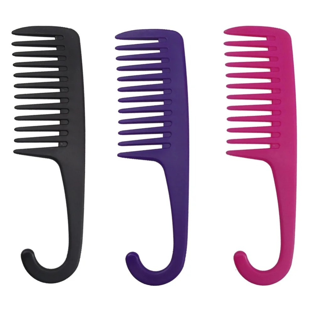 

New arrival Professional Wide Tooth Combs with Curved Hook Brushes Detangling Big Teeth Hairdressing Comb Salon Styling Tools