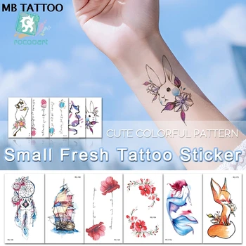 

MB New Flower Aniaml Transfer Tattoo Stickers Women Men Body Art Temporary Tattoo Beautiful Girl Chest Waist Tatoo Hot Sale