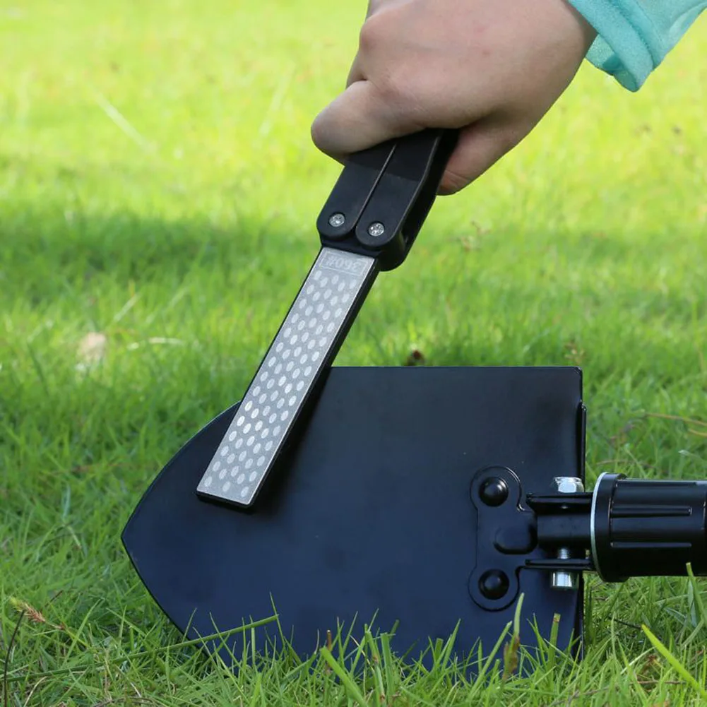 Camping Tools  Double Sided Folded Pocket Sharpener Diamond Knife Sharpening Stone Outdoor   HS