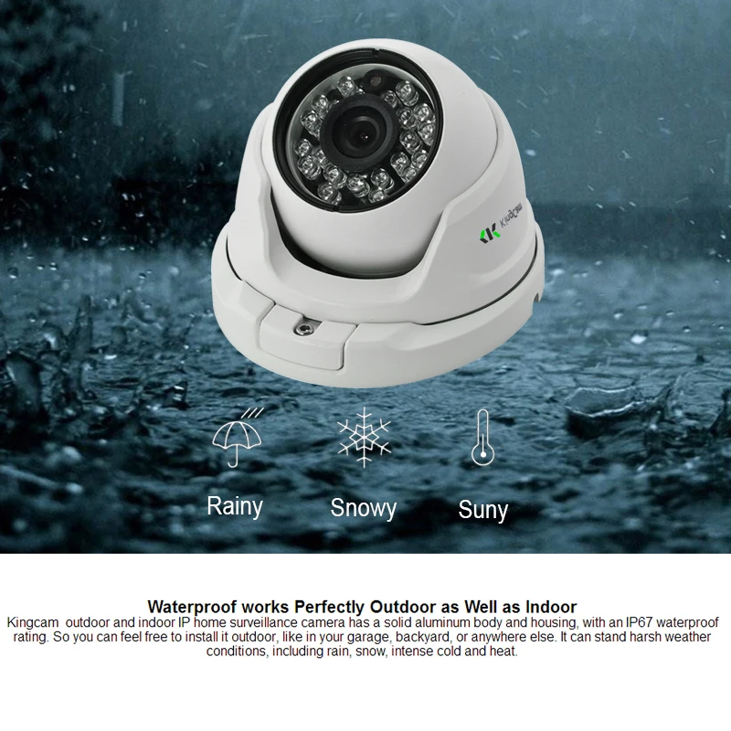 KingCam 4MP аудио ip-камера безопасности металлическая Антивандальная 48 в POE широкоугольная 1080P ONVIF CCTV купольный микрофон IP Cam