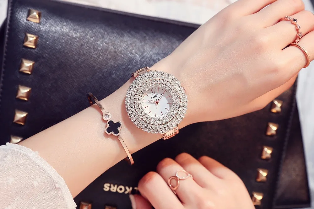 Модные женские часы Топ люксовый бренд ремень из нержавеющей стали женские золотые кварцевые часы платье наручные часы горячий браслет