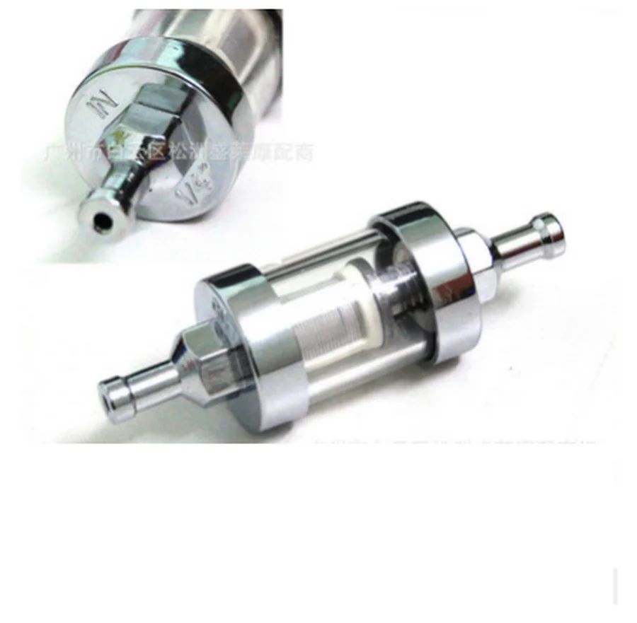 

by dhl or ems 50pcs Universal Chrome & Glass 6/8/10mm 1/4 3/8 5/16 Inline Finish Petrol Fuel Filter Easy To Clean