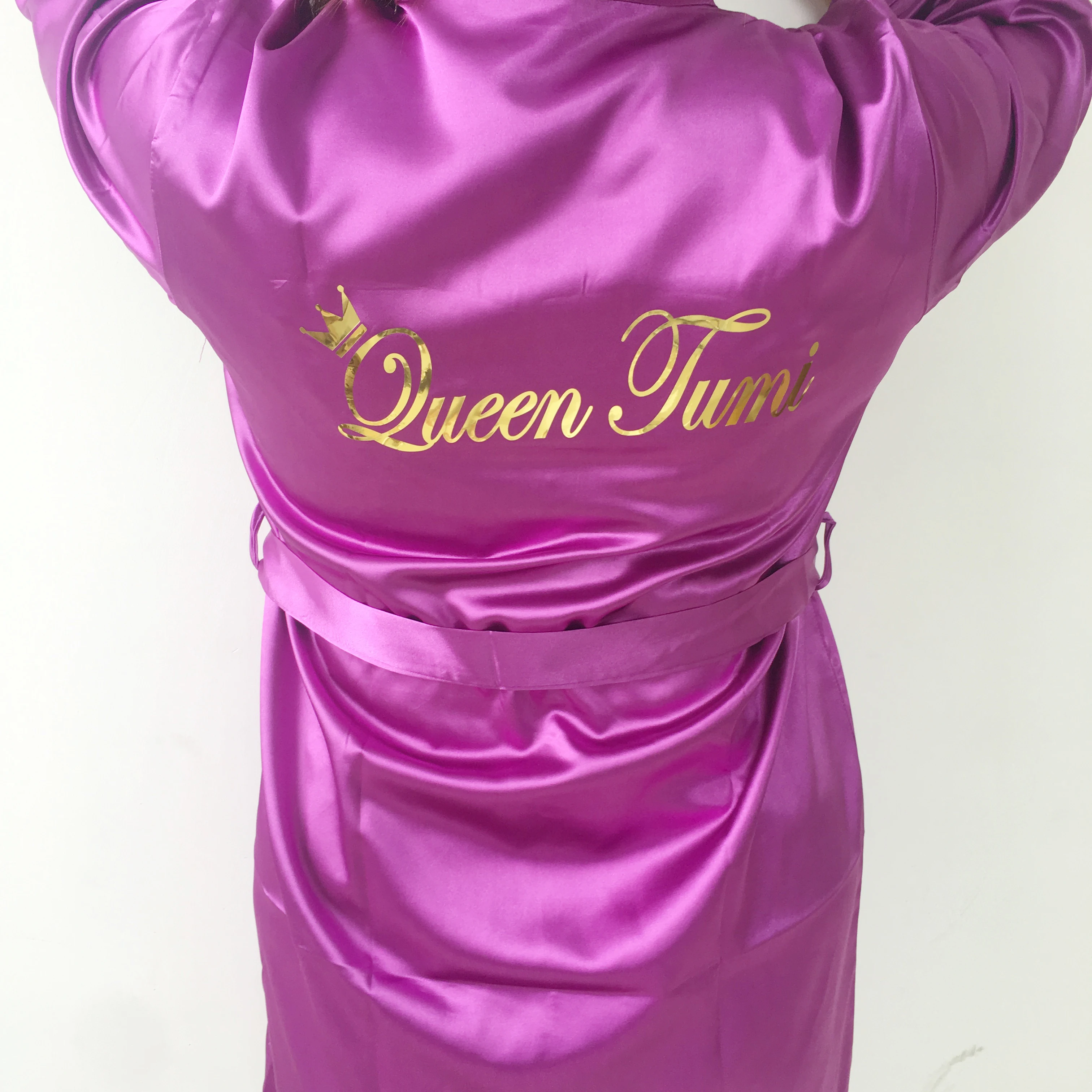 

1pcs hen bachelorette party long satin kimono mother of the Bride bridesmaid robes wedding personalised robe