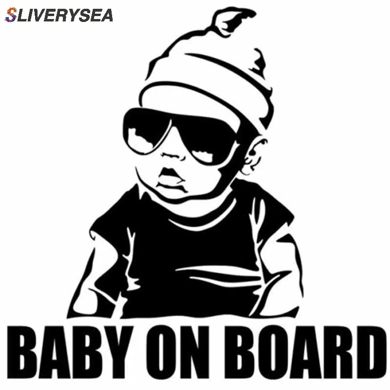 

SLIVERYSEA BABY ON BOARD Creative Fashion Car Sticker Tail Warning Sign Decal
