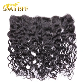 

ALI BFF hair 13x4 Lace Frontal Brazilian Water Wave Ear to Ear Pre Plucked Frontal Closure With Baby Hair 100% Remy Human Hair