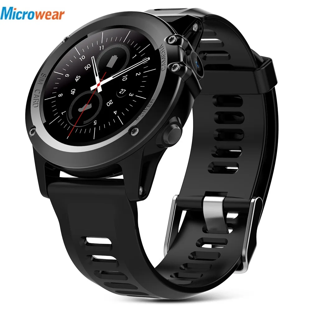 

Microwear H1 Smart Watch Android 4.4 Waterproof 1.39" MTK6572 BT 4.0 3G Wifi GPS SIM For iPhone Smartwatch Men Wearable Devices