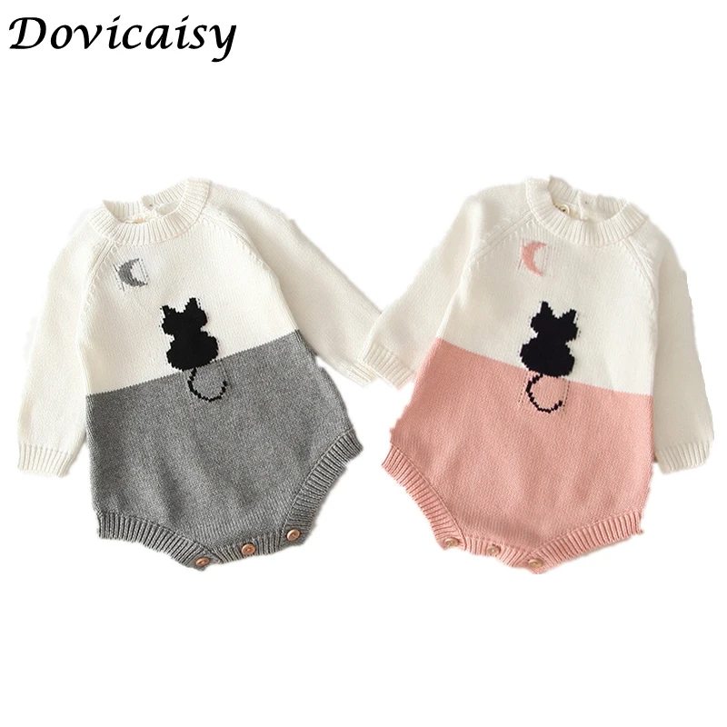 

2019 Winter Baby Knitting Rompers Cartoon Long Sleeve Infant Toddler Infant Newborn Baby ClothesFor Girls Boys Jumpsuit