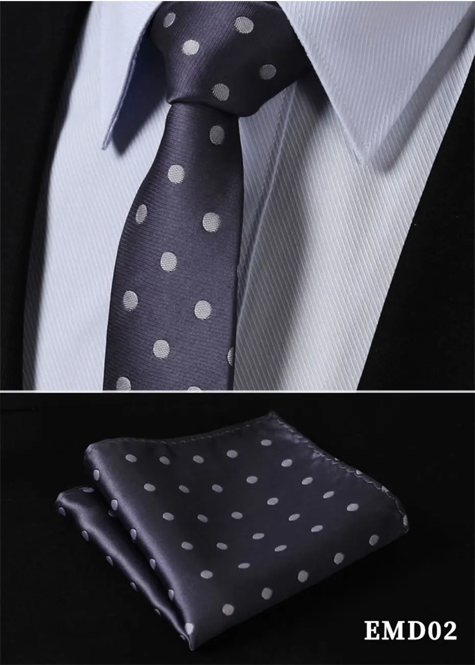 EMD, узор в горошек, однотонный, 2,17 дюймов, шелк, тканый, тонкий, узкий, мужской галстук, галстук, платок, карманный, квадратный, костюм, набор
