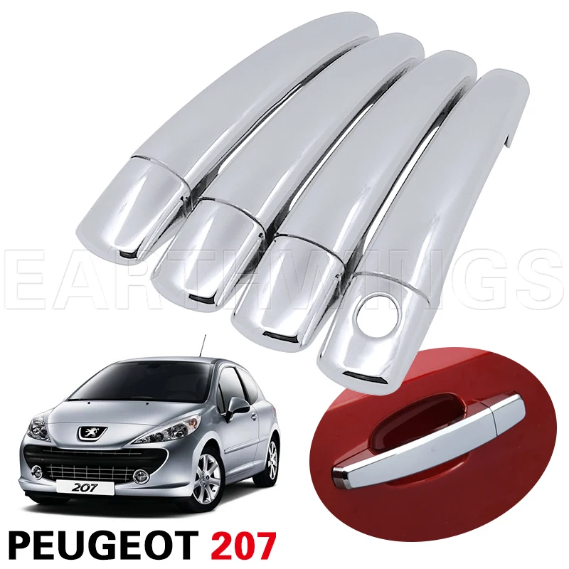 For Peugeot 207 207cc 207sw Chrome Door Handle Cover Trim Set for 2006