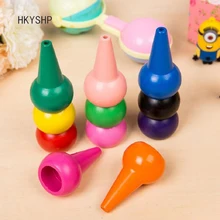 HKYSHP 12 цветов нетоксичный воск креативный окрашенный карандаш кольцо форма ранние головоломки детские игрушки художественные принадлежности школьные канцелярские принадлежности