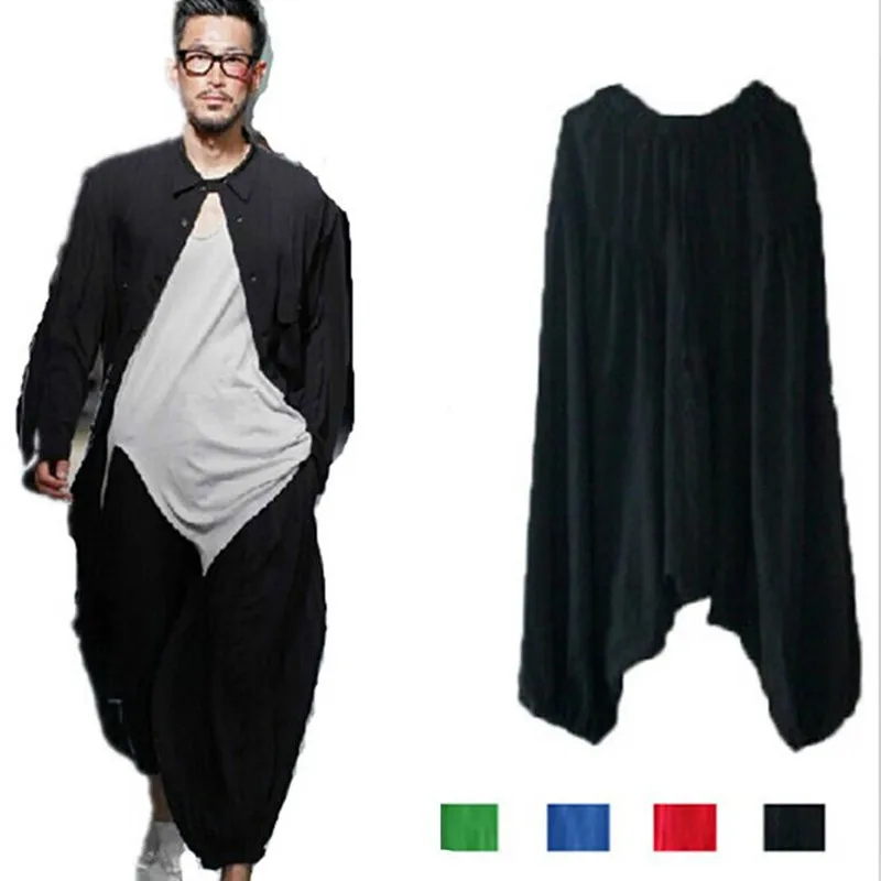 

2019 Spring men's cross pants,plus size M-5XL casual pants, dancing trousers,Harem wide leg Pants,bloomers casual trousers