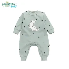 

2018 New Baby Rompers Children Spring Autumn Baby Boy Girl Jumpsuit Star And Moon Smiling Long Sleeve Newborn Infant Clothing