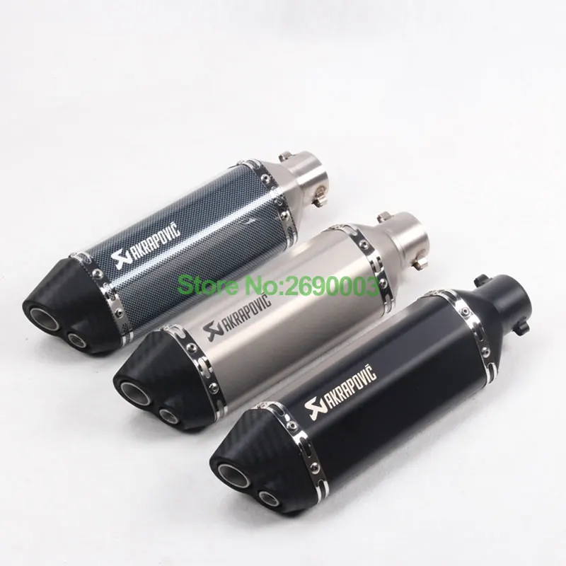 

Universal Motorcycle Akrapovic Exhaust Muffler ID:51mm L:470mm Stainless Steel Carbon Face Motorbike Muffler Escape DB Killer