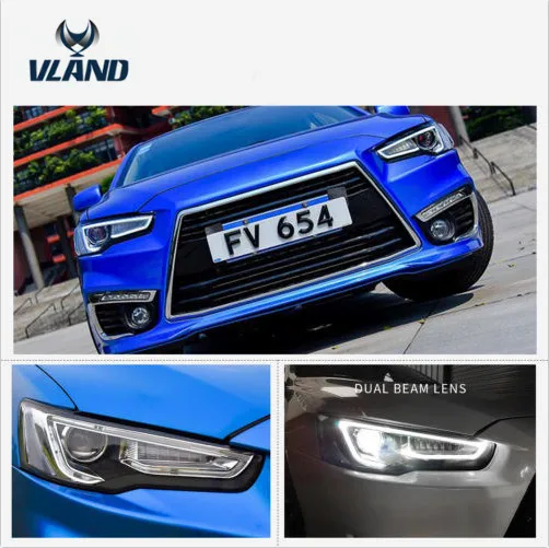 VLAND завод для автомобильных головных ламп Lancer светодиодный светильник 2008 2018