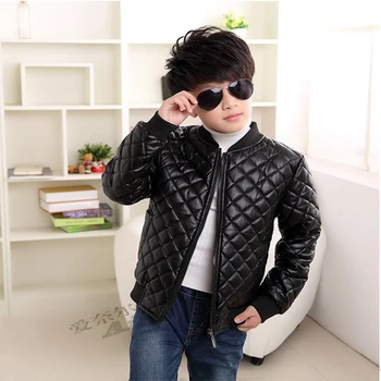 

2018 New Boys Coats Faux Leather Jackets Children Fashion Spring And Autumn Outerwear PU Light And Thin Zipper Motorcycle Jacket