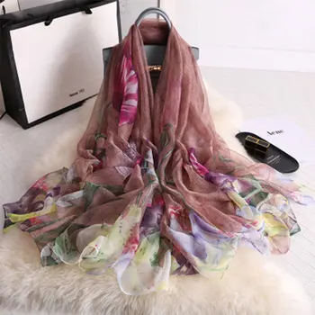 

Fashion 2020 summer silk scarf for women shawls and wraps large size scarves pashmina beach stoles foulard lady echarpe hijabs