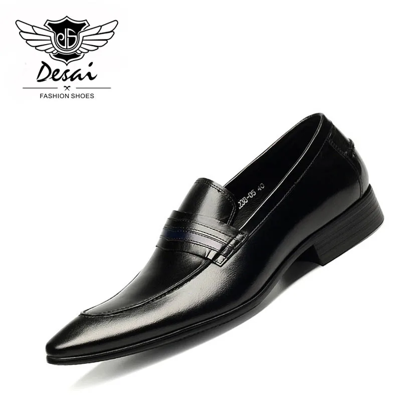 

New Arrivals 2019 Summer Fashion Shoes Men's Business Dress Genuine Leather British Pointed Toe Shoes Classic Wedding Shoes