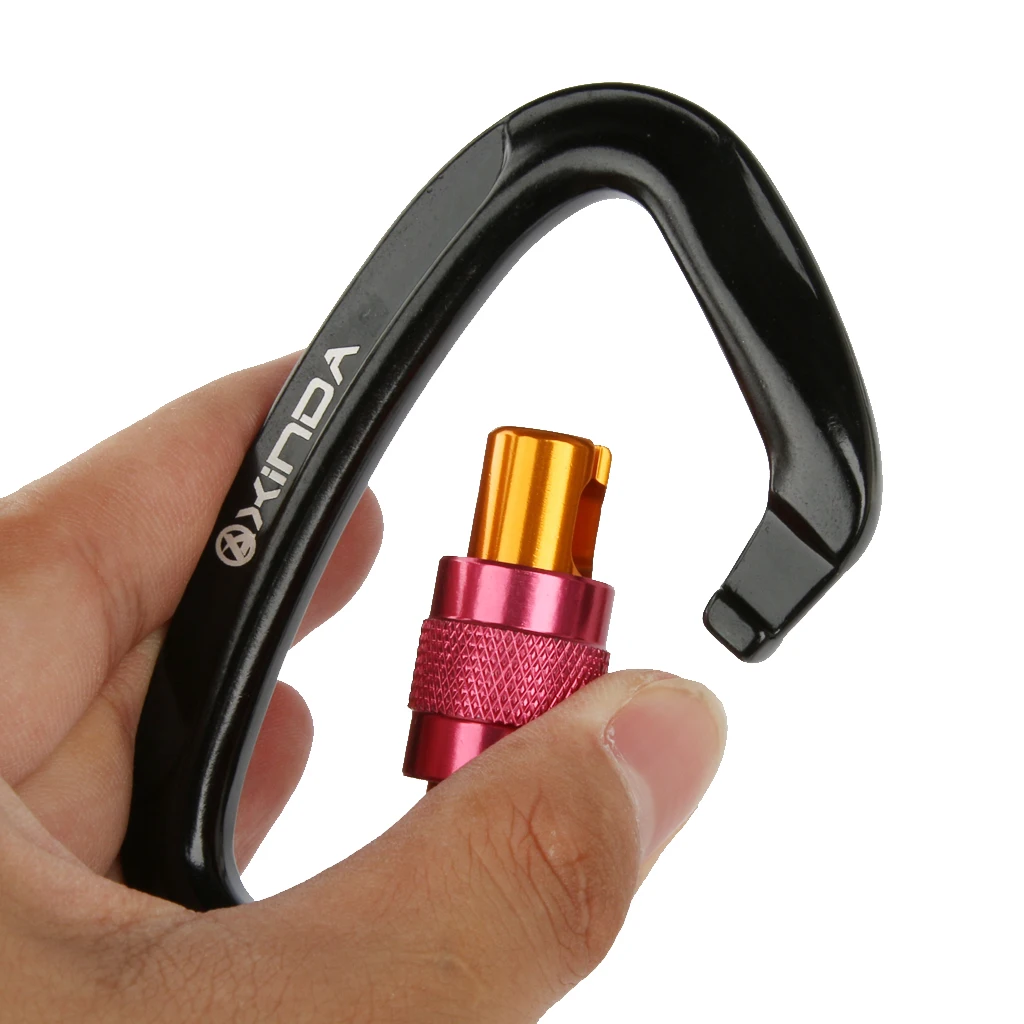 24KN الثقيلة المسمار قفل حلقة تسلق مشبك خاطف هوك Karabiner Carabina الألومنيوم التبعي ل في الهواء الطلق تسلق الصخور الأزرق/الأسود 24KN الثقيلة المسمار قفل حلقة تسلق مشبك خاطف هوك Karabiner Carabina الألومنيوم التبعي ل في الهواء الطلق تسلق الصخور الأزرق/الأسود