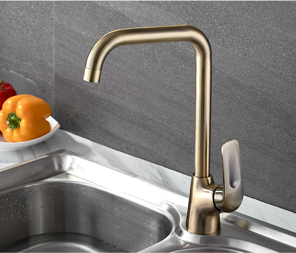 pantry cabinet LEDEME Kitchen Faucets Brass Single Handle Single Hole Finish 360 Swivel Mixers Taps Kitchen Tap Sink Mixer L4048C modern kitchen faucets