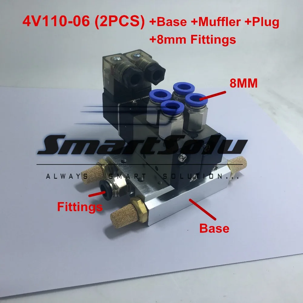 Free shipping 4V110 06 2 Positions Twin Solenoid Valve Mufflers