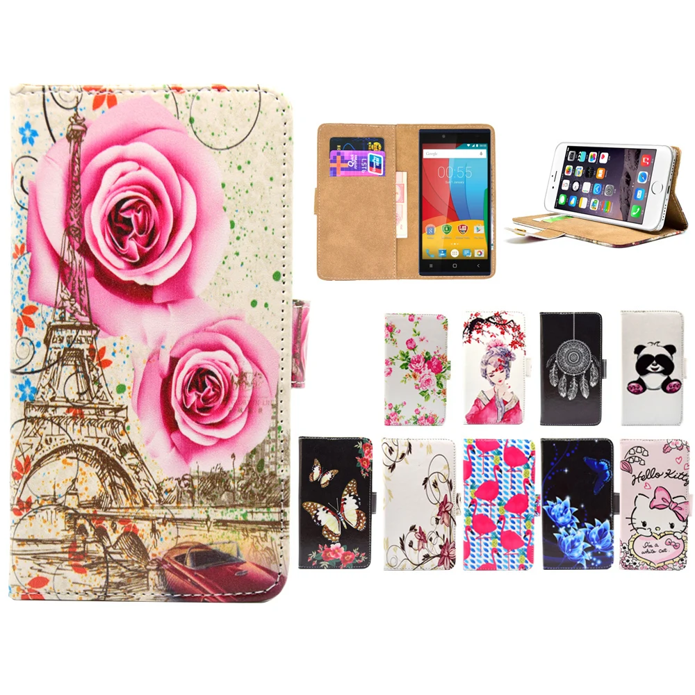 

LIHAIJUN 3C Higt quality Cartoon Flip pu leather Phone Cases Cover For Prestigio Grace Q5 Grace R7 Muze A5