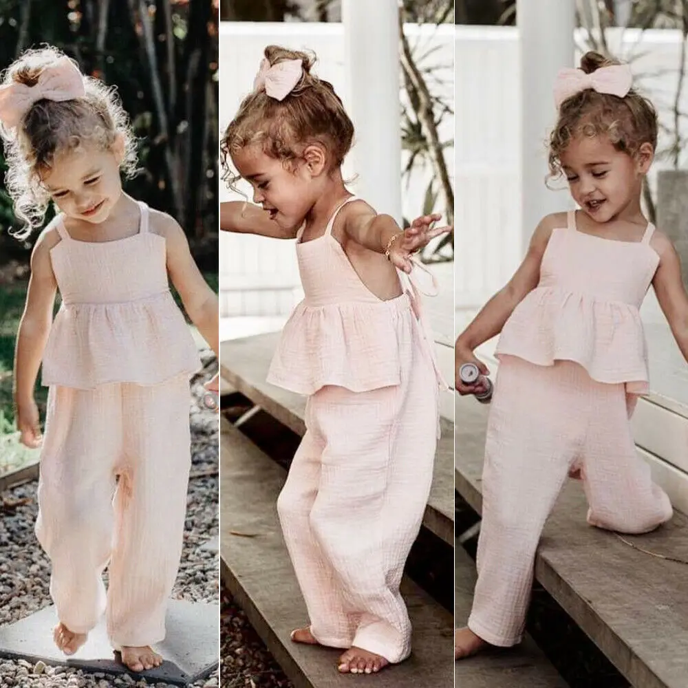 Toddler Kids Baby Girl Summer Clothes Ruffle Romper Jumpsuit Outfit Sunsuit
