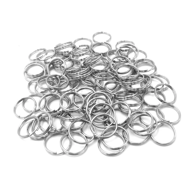 Dog Tag Circle Ring Accessories, DogTag Round Rings (S), Nickel Plated,100  pc Set (5 x 1 mm)