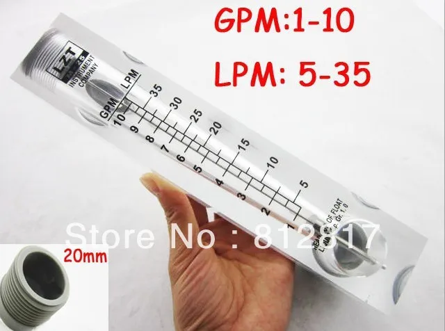 

Free shipping Black Adjustable Knob 1-10 GPM  LPM5-35 Panel Type Water Flow Meter LZT-2510M